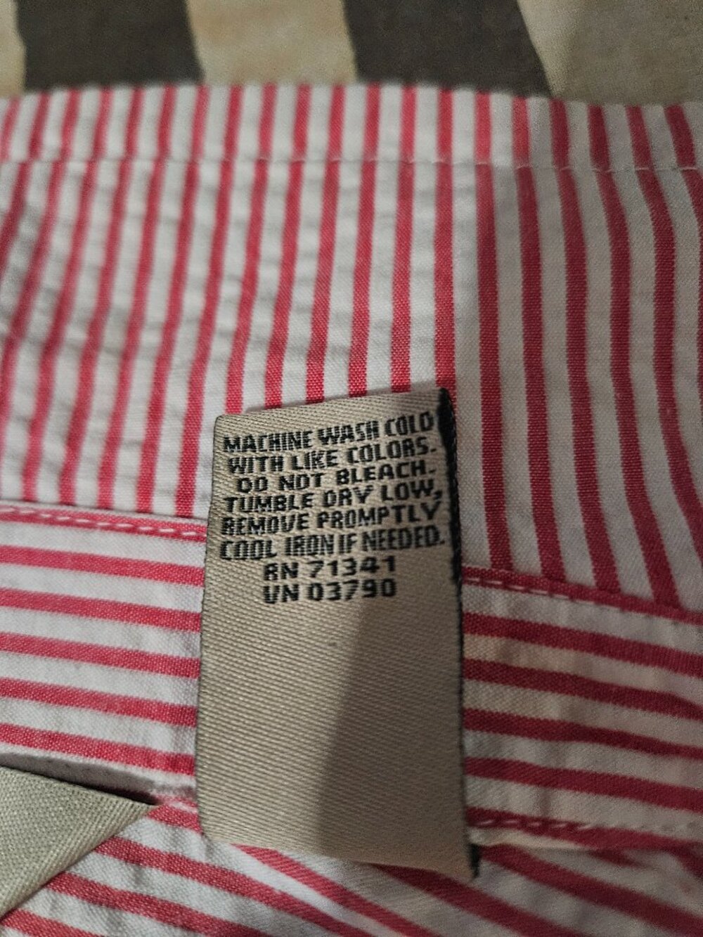 L.L. Bean Red & White Striped Seersucker Blazer - Picture 6 of 6